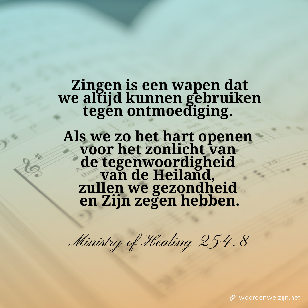 Zingen bemoedigt MH254.8